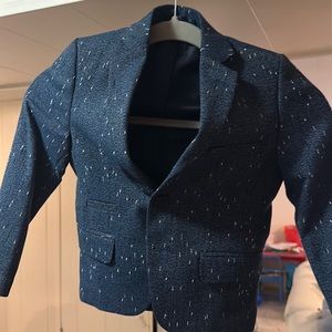 Navy Blue Boys Blazer with white detail